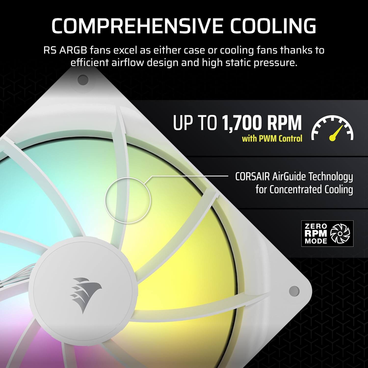 Corsair RS140 ARGB 140mm PWM Daisy-Chain Connection Case Fan - Dual Fan Pack