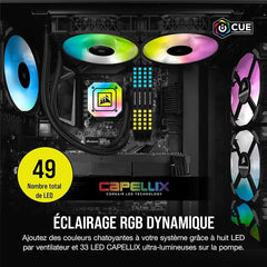 Corsair iCUE H100i ELITE CAPELLIX 240mm CPU Liquid Cooler - Black