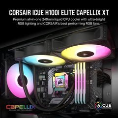 Corsair iCUE H100i Elite Capellix XT 240mm RGB AIO Liquid CPU Cooler