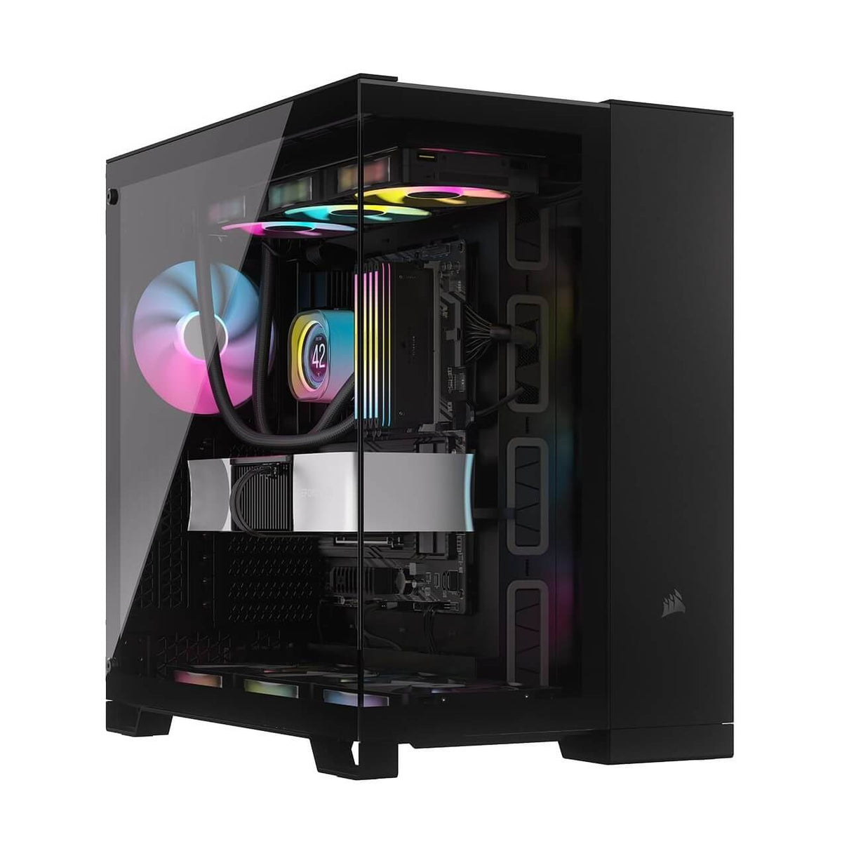 Corsair iCUE LINK 6500X RGB Dual Chamber ATX Mid-Tower Computer Case - Black