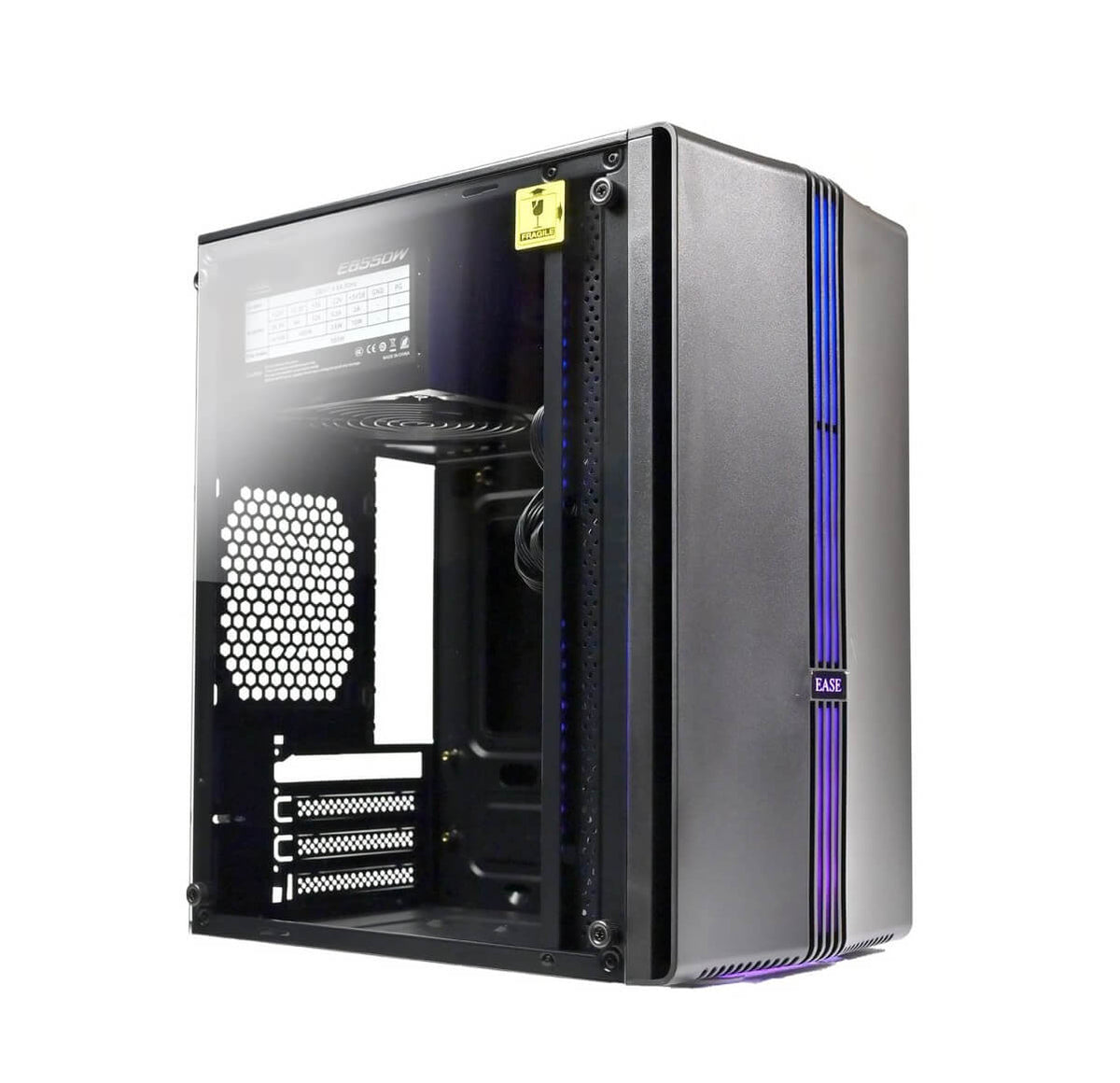 EASE EM123B RGB microATX Mid-Tower Computer Case