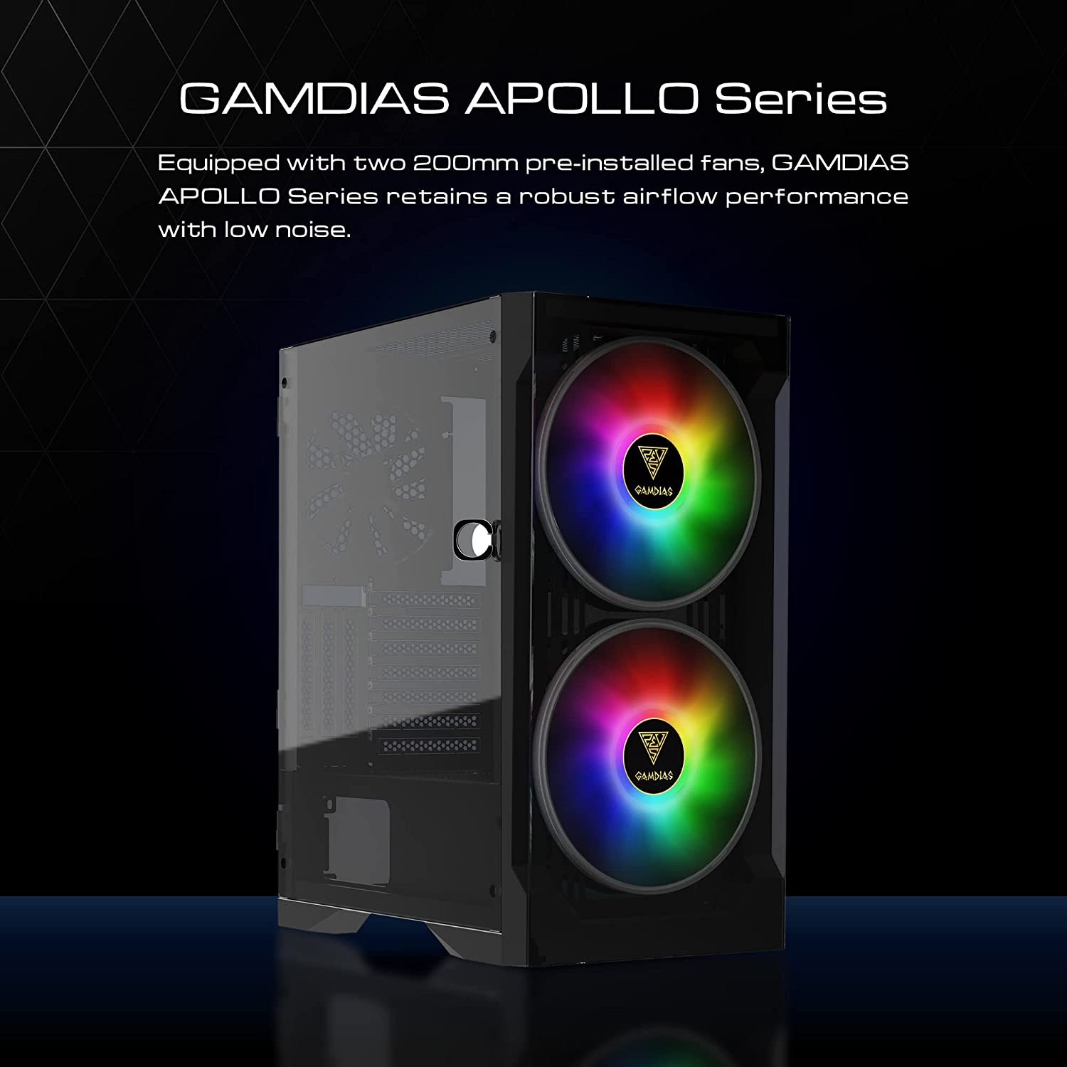 Gamdias Apollo E2 Elite RGB ATX Mid-Tower Computer Case with 2 ARGB Fan