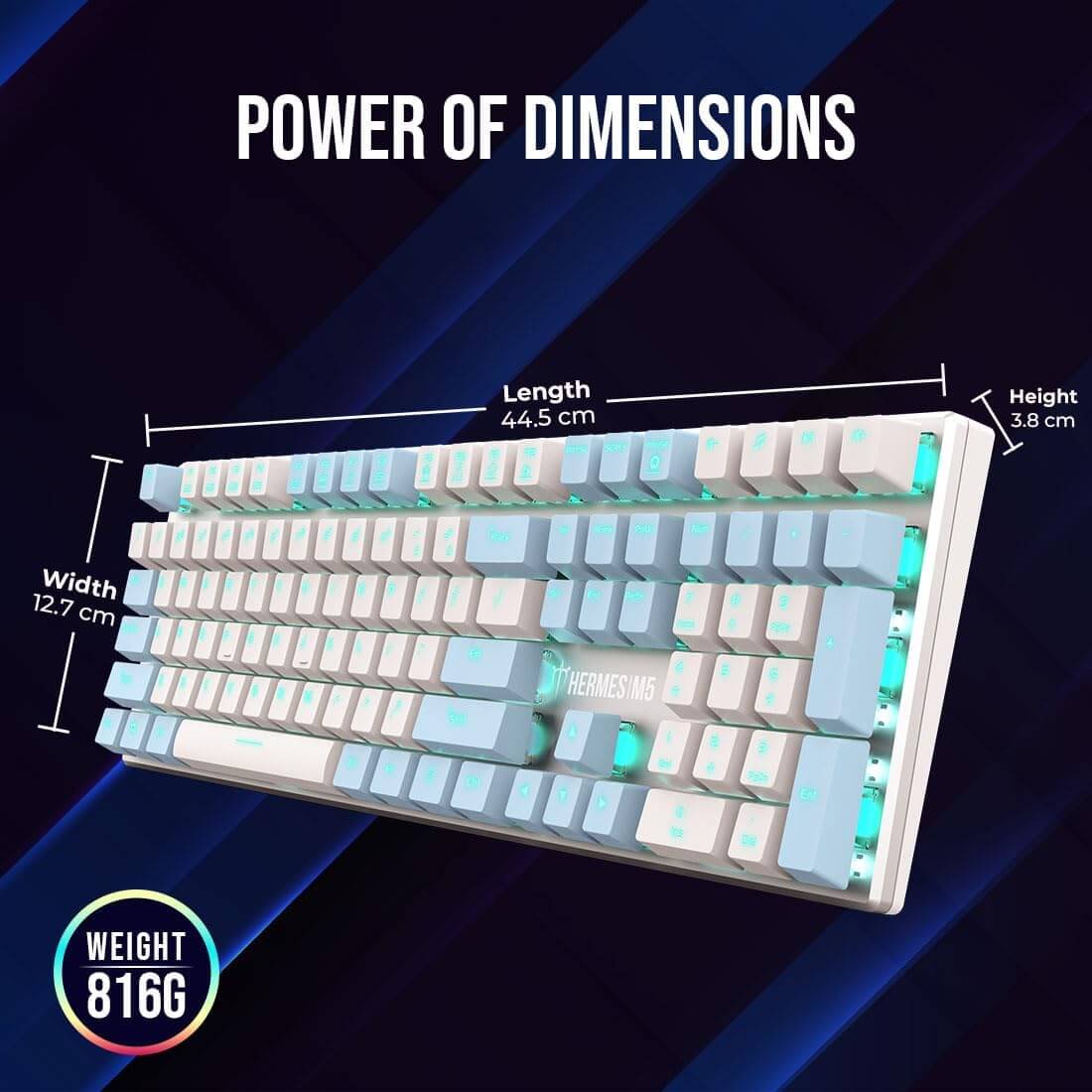 Gamdias HERMES M5 Mechanical Gaming Keyboard - Blue Switches