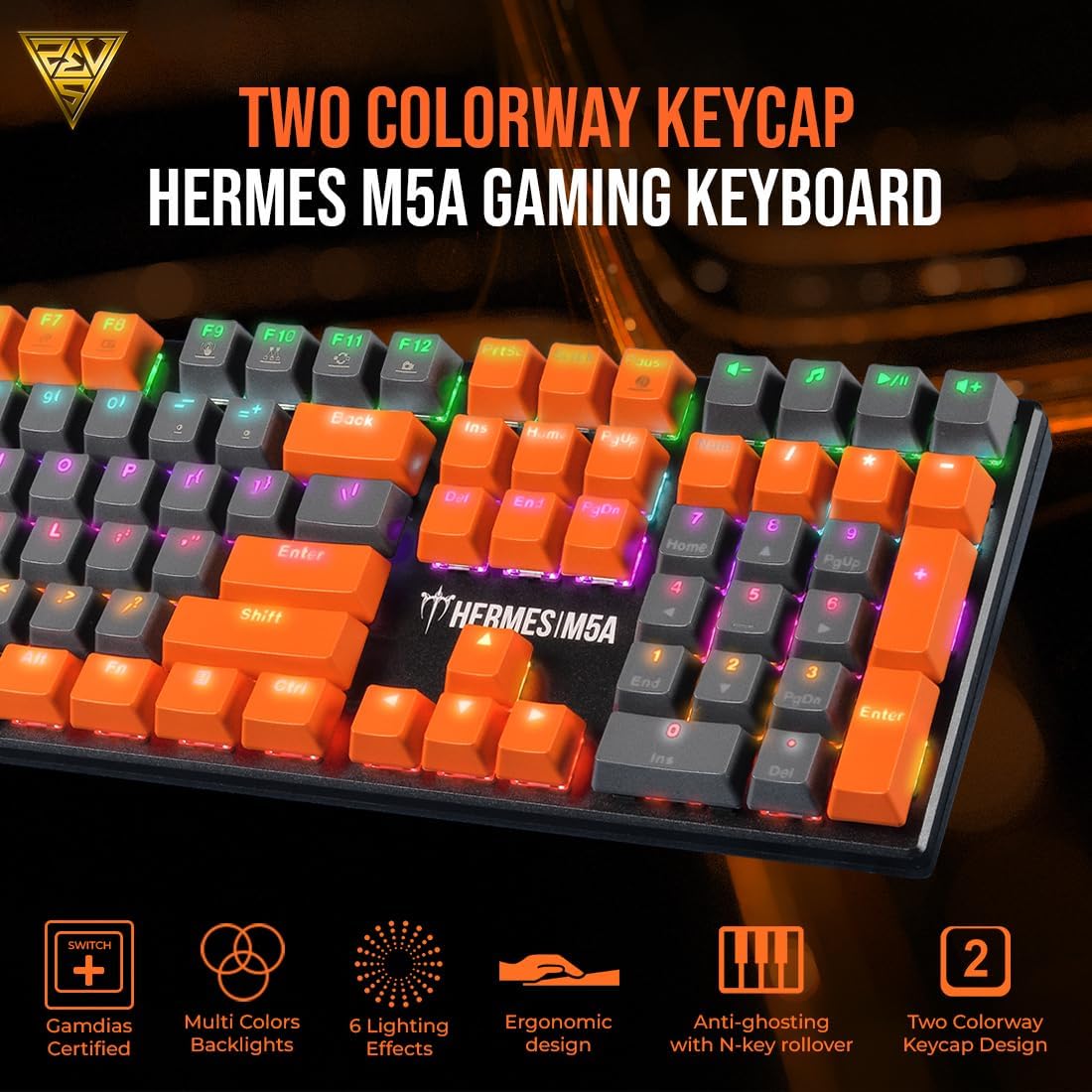 Gamdias HERMES M5A Backlit Mechanical Gaming Keyboard - Blue Switches