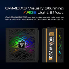 Gamdias KRATOS M1-750B RGB 750W 80+ Bronze Power Supply