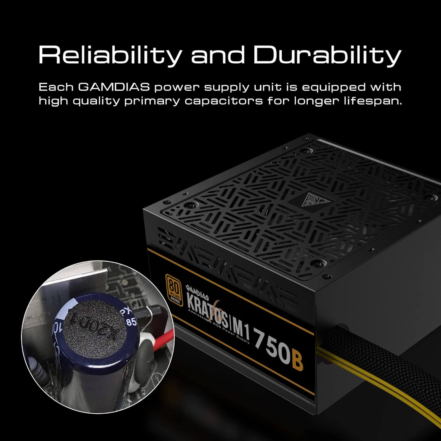 Gamdias KRATOS M1-750B RGB 750W 80+ Bronze Power Supply