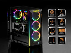 Gamdias Talos M1B RGB ATX Mid-Tower Computer Case with 3 ARGB Fan