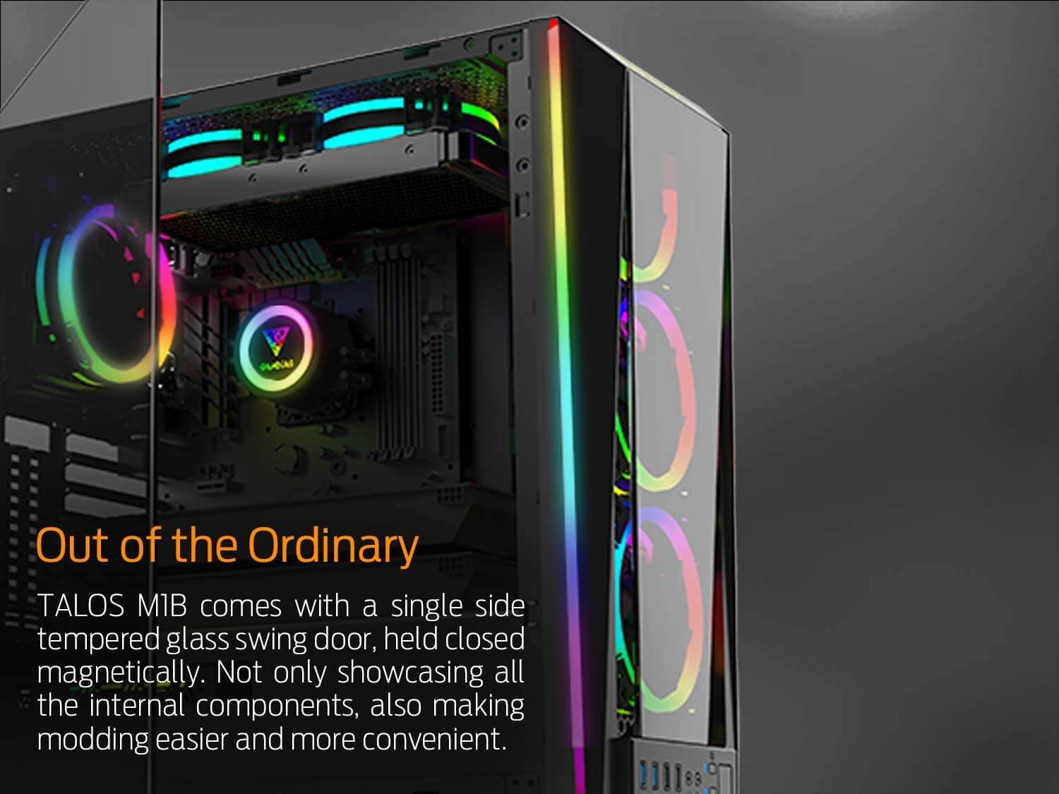 Gamdias Talos M1B RGB ATX Mid-Tower Computer Case with 3 ARGB Fan