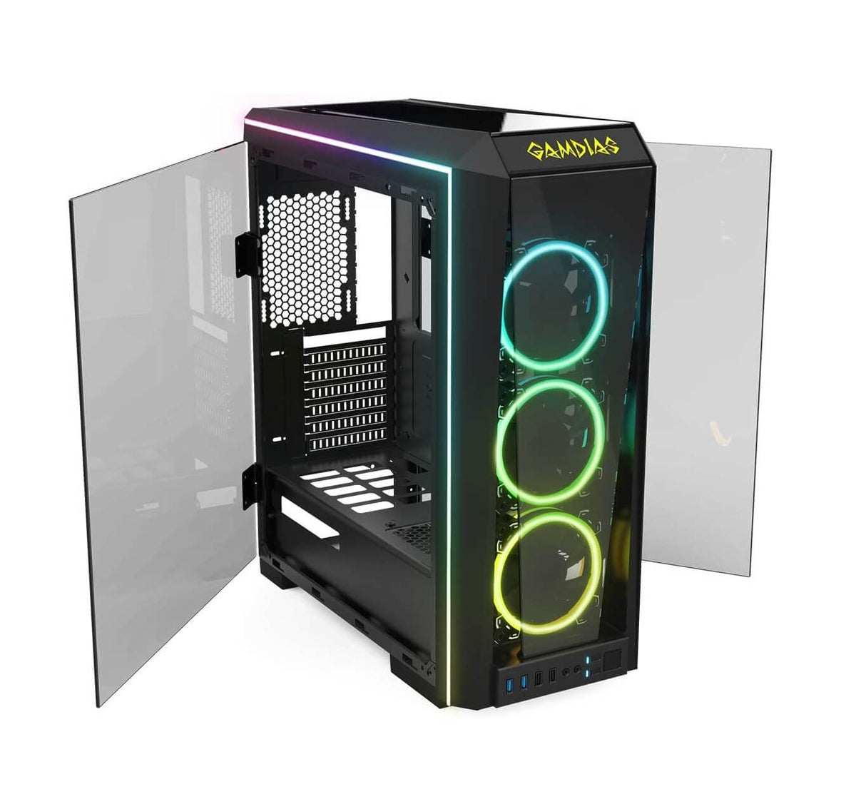 Gamdias Talos P1A RGB ATX Mid-Tower Computer Case with 3 ARGB Fan