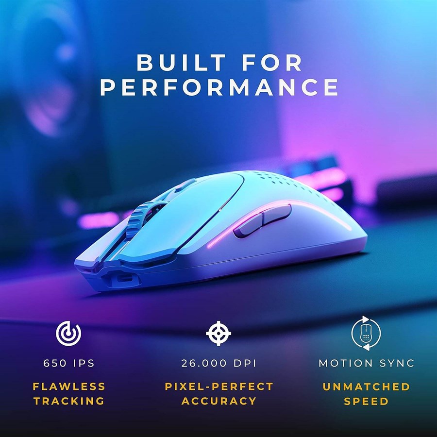 Glorious Model O 2 Wireless Ultralight Ambidextrous Gaming Mouse - Matte White