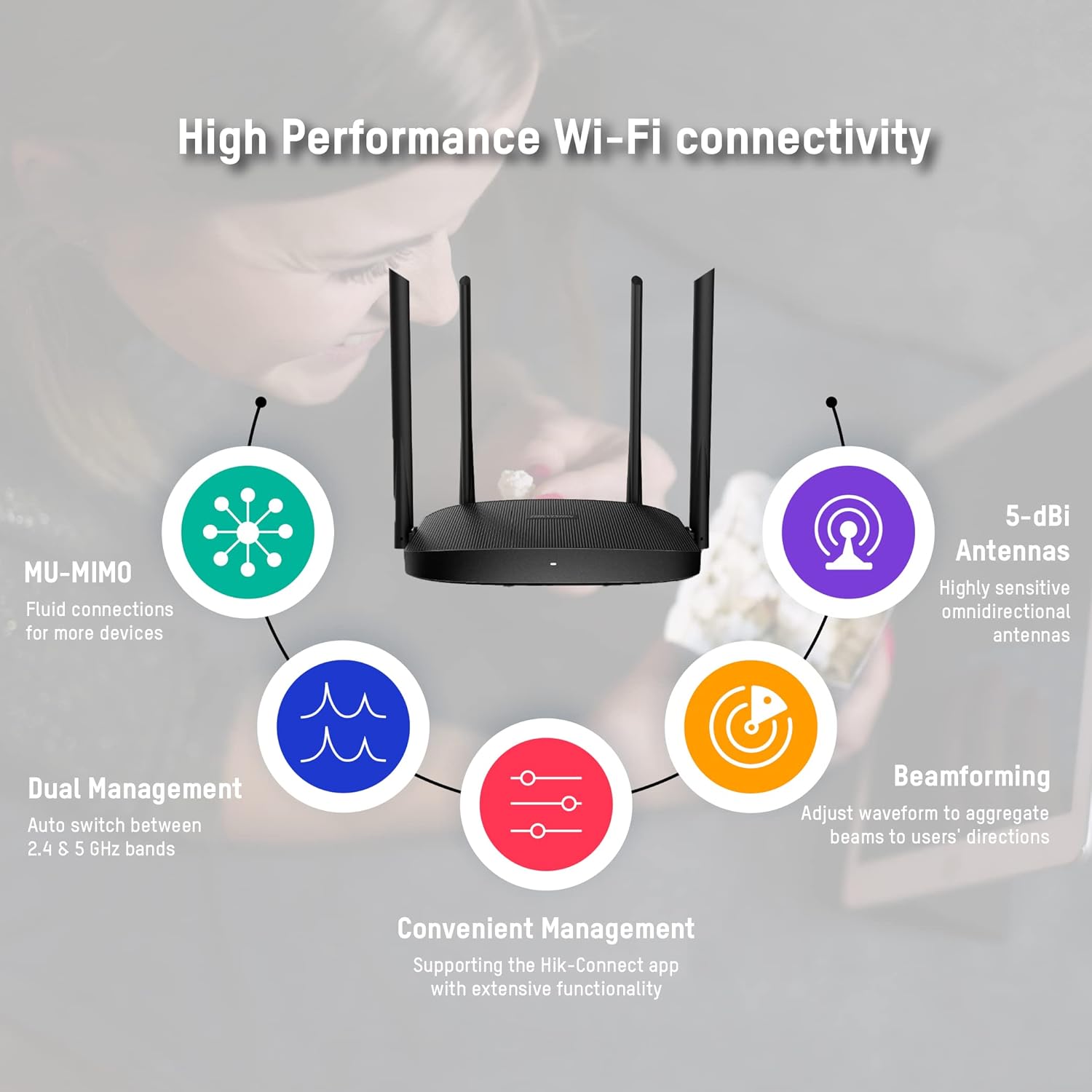 HikVision DS-3WR12C AC1200 Dual Band Wireless Router