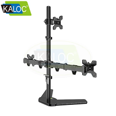 Kaloc DW230 Triple Monitor Desk Mount Height Adjustable Arms for Three 17-27 Inch Screens