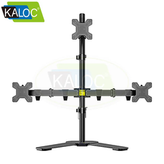 Kaloc DW230 Triple Monitor Desk Mount Height Adjustable Arms for Three 17-27 Inch Screens