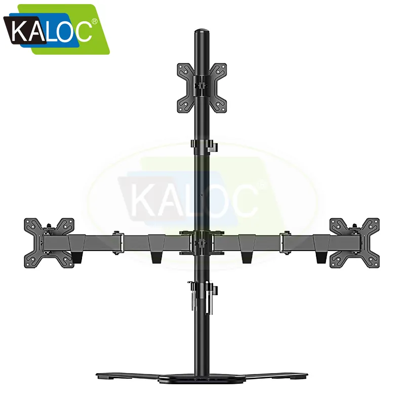 Kaloc DW230 Triple Monitor Desk Mount Height Adjustable Arms for Three 17-27 Inch Screens