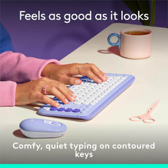 Logitech POP ICON Keys Wireless Bluetooth Keyboard - Lilac and Off-White