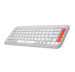 Logitech POP ICON Keys Wireless Bluetooth Keyboard - Off-White and Orange