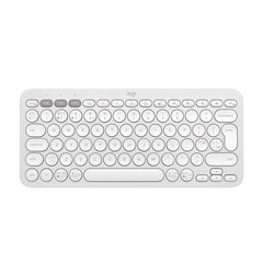 Logitech Pebble Keys 2 K380s Slim Minimalist Bluetooth Keyboard with Customizable Keys - White