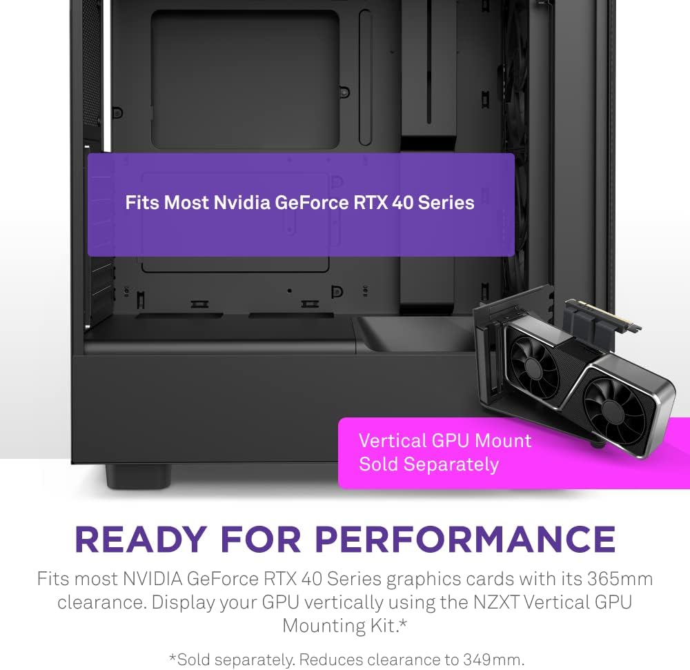 NZXT H5 Flow Compact ATX Mid-Tower Gaming Computer Case - Black