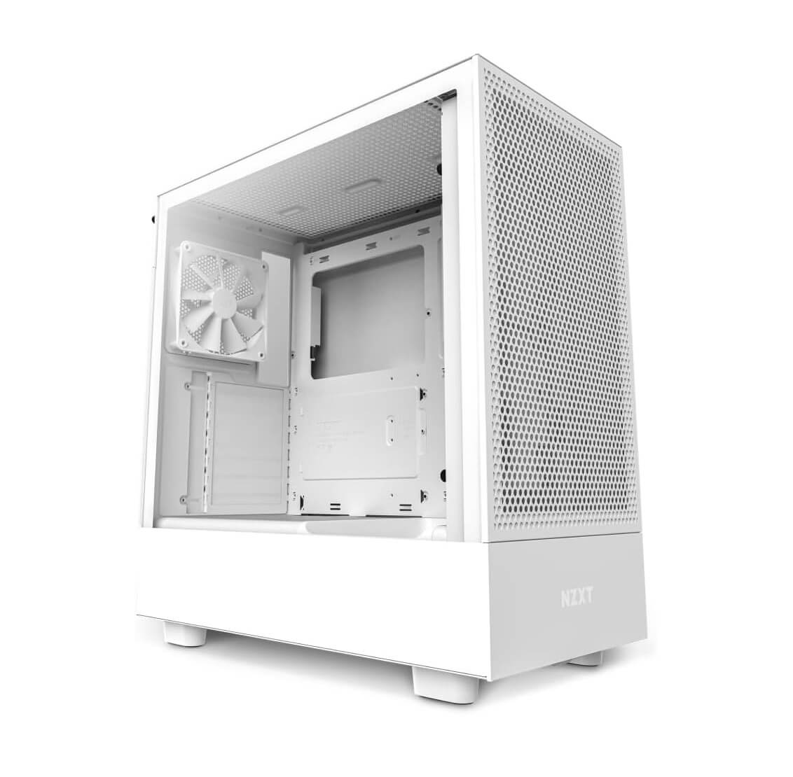 NZXT H5 Flow Compact ATX Mid-Tower Gaming Computer Case - White