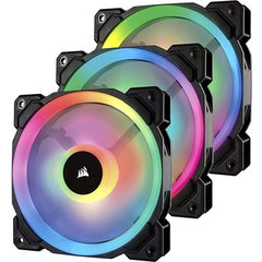 Corsair LL120 RGB 120mm Dual Light Loop RGB LED PWM Fan — 3 Fan Pack with Lighting Node PRO