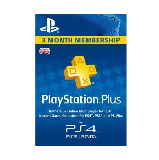 PlayStation Plus PSN 3 Month Membership - PS3/ PS4/ PS Vita (UK Region - Instant Delivery)