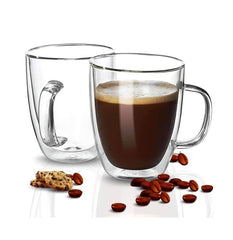 Prismora Borosilicate Double Layer Glass Mug with Handle 350ml