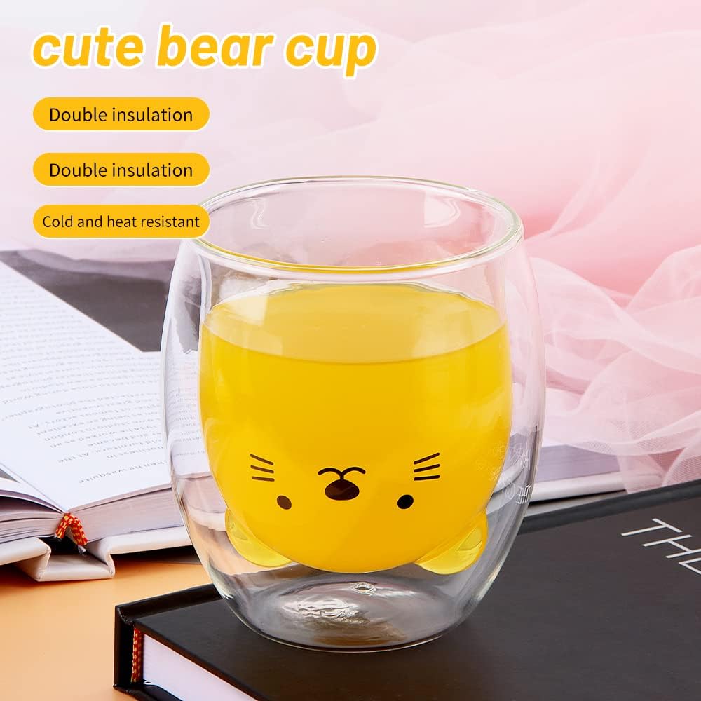 Prismora Double Layer Cute Animal Glass Kitty 250ML