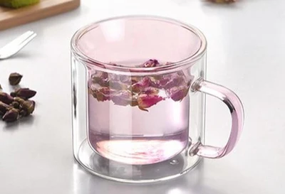 Prismora Double Layer Glass Mug Pink 200ml