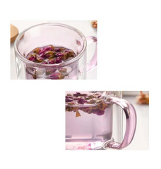 Prismora Double Layer Glass Mug Pink 200ml