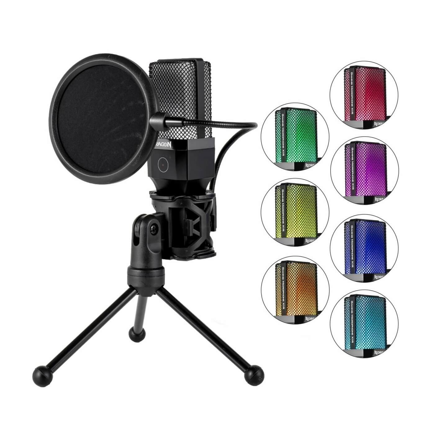 Redragon ADNE GM212 RGB Streaming Microphone with Pop Filter