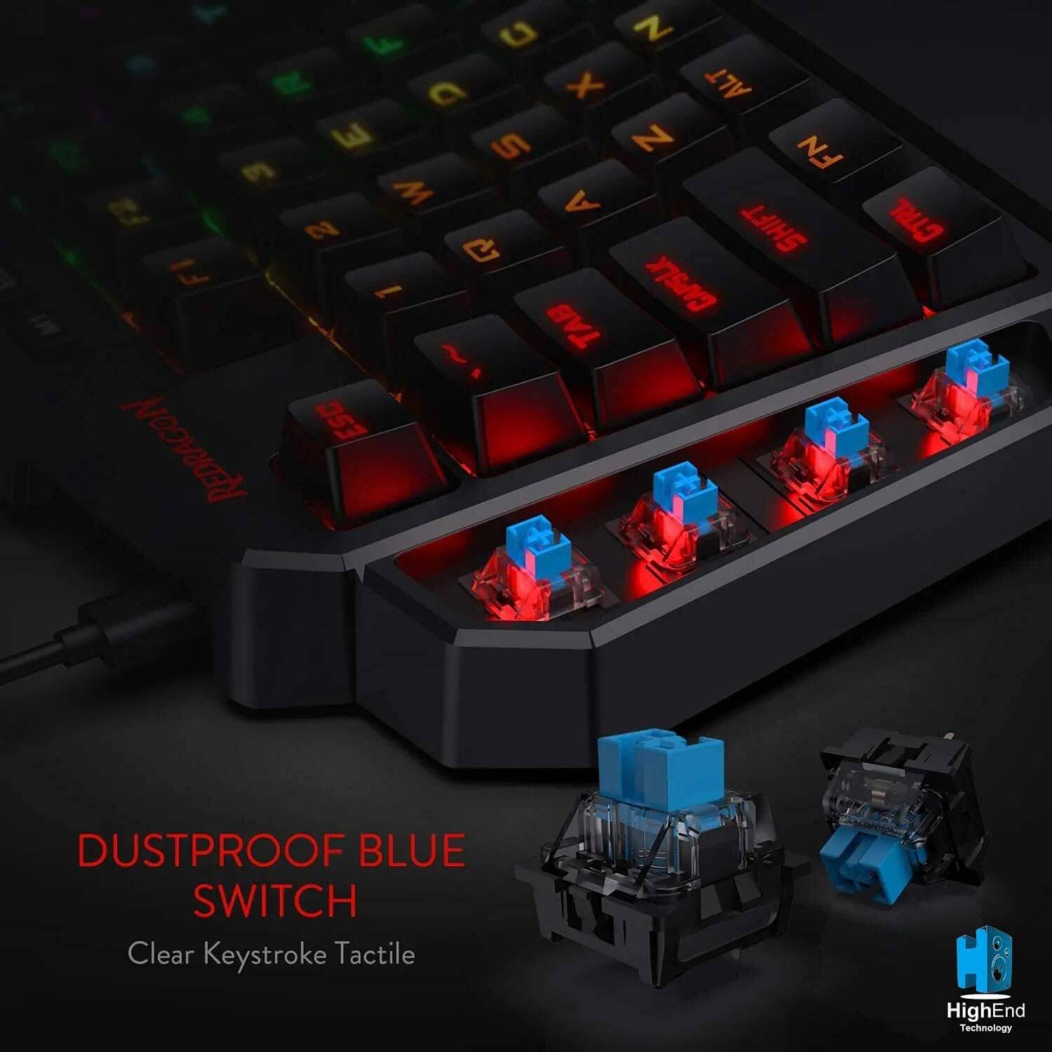 Redragon DITI X K601 RGB One-handed Mechanical Gaming Keyboard