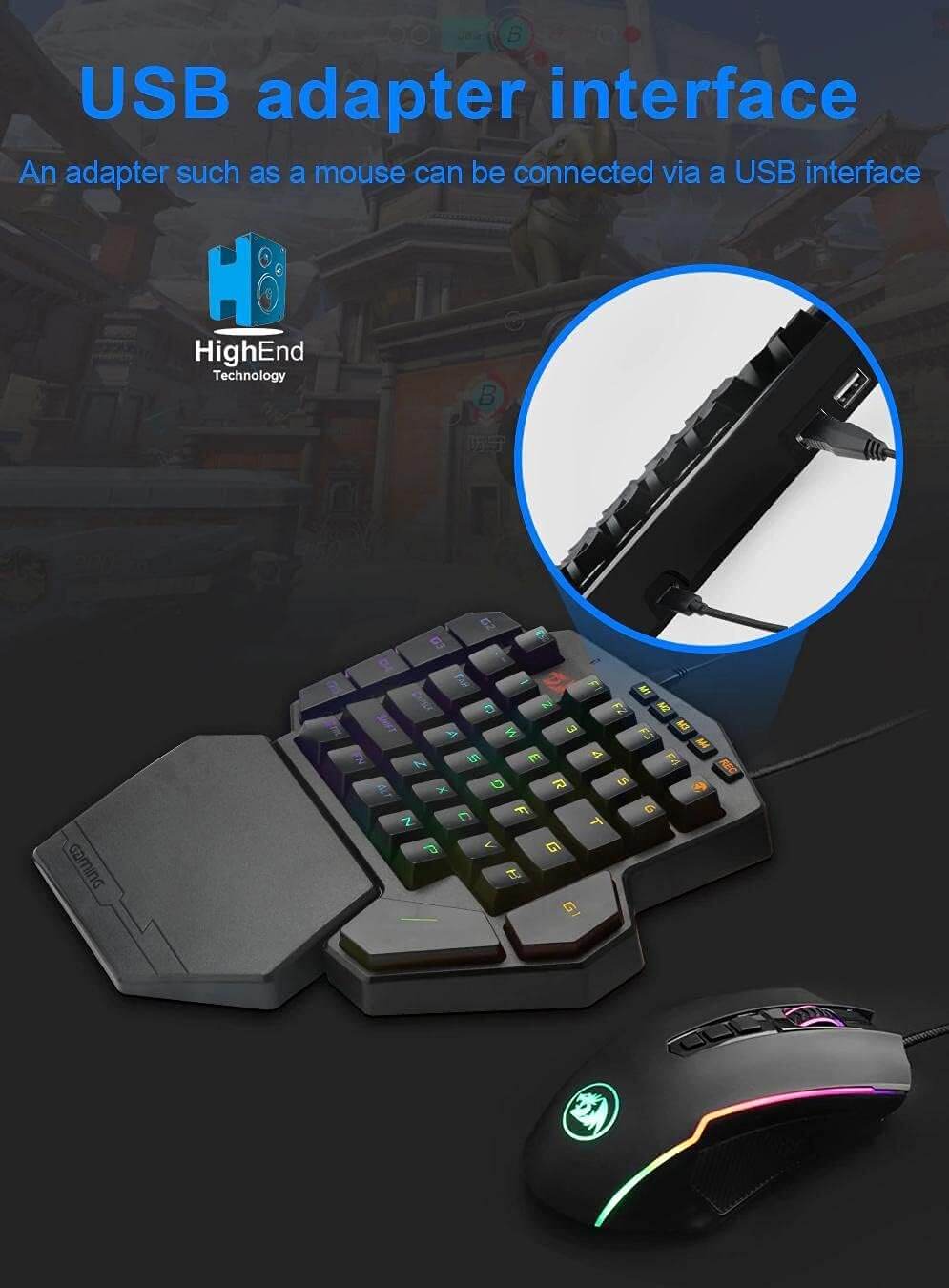 Redragon DITI X K601 RGB One-handed Mechanical Gaming Keyboard