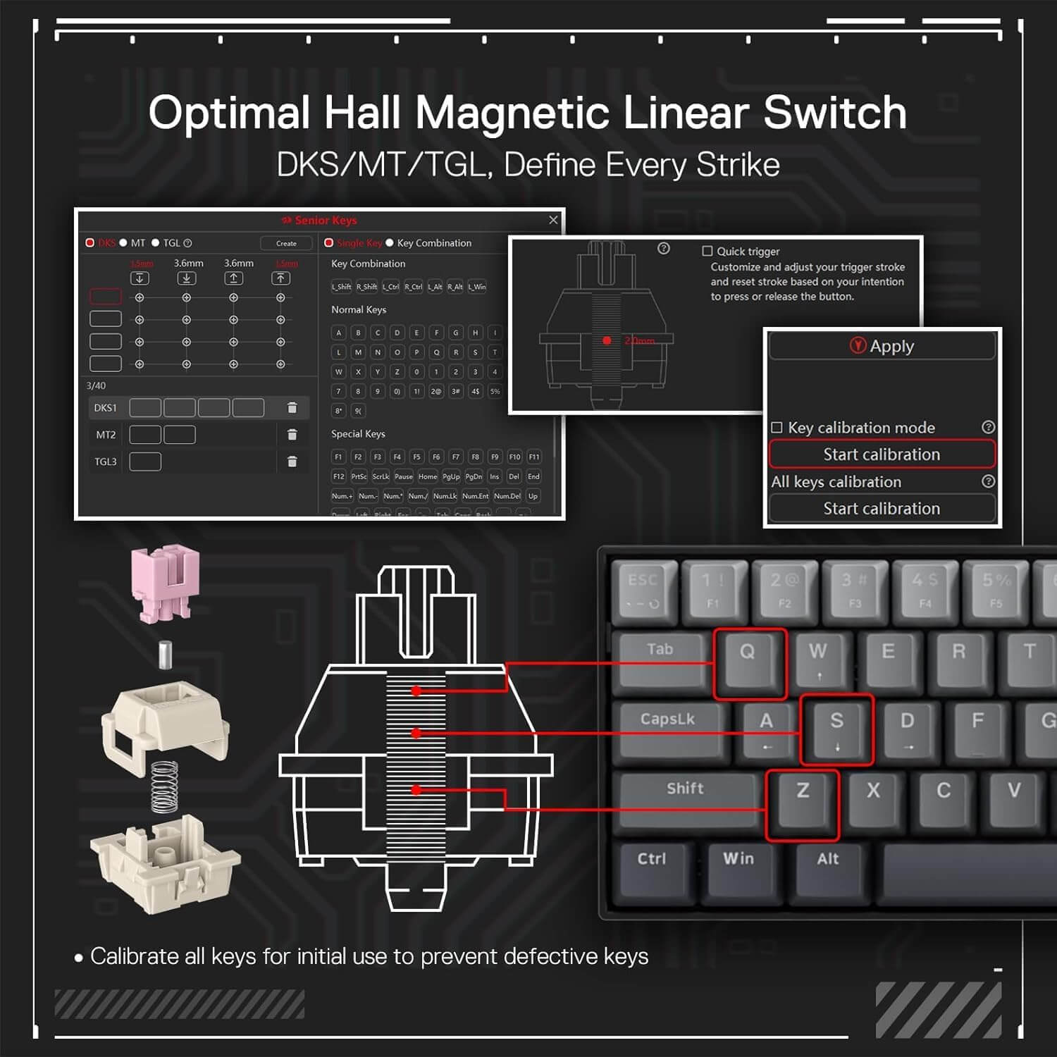 Redragon FIZZ K617 60% RGB Wired Mechanical Gaming Keyboard - Misty Grey