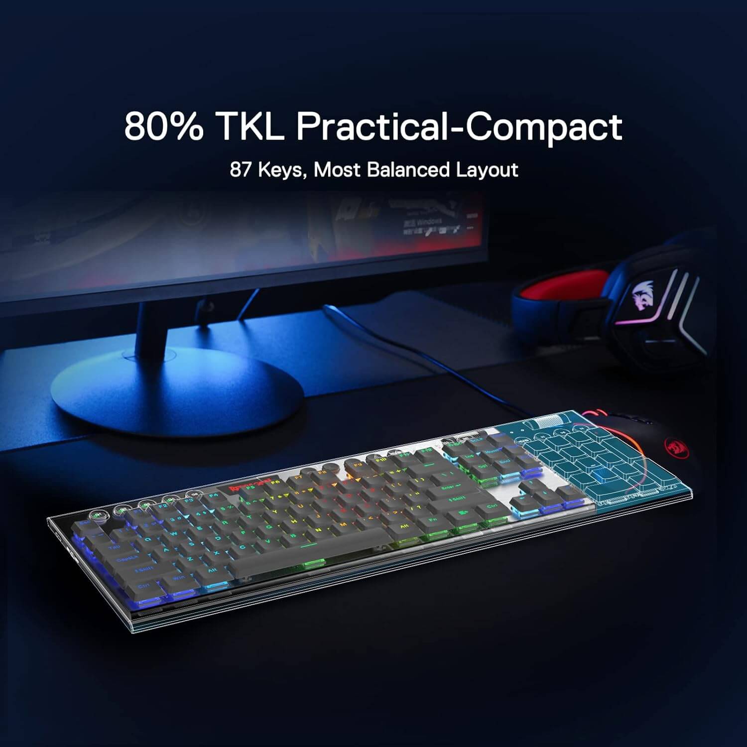 Redragon Horus K621 TKL RGB Wireless Mechanical Keyboard