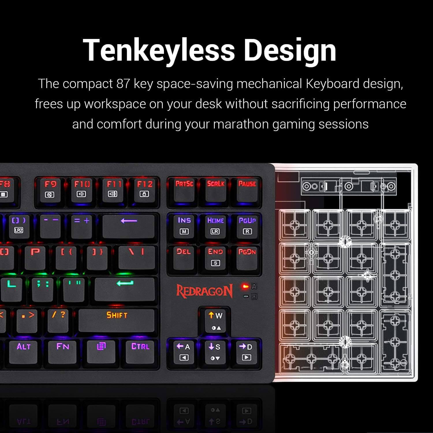 Redragon KNIGHT K598-KNS RGB TKL Mechanical Gaming Keyboard