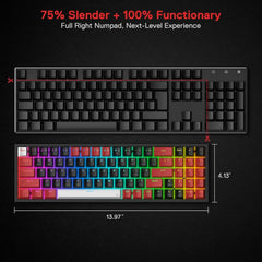 Redragon POLLUX PRO K628 PRO 75% 3 Mode Wireless RGB Mechanical Gaming Keyboard