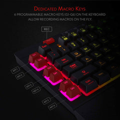 Redragon Shiva K512 RGB Backlit Membrane Wired Gaming Keyboard with Multimedia Keys