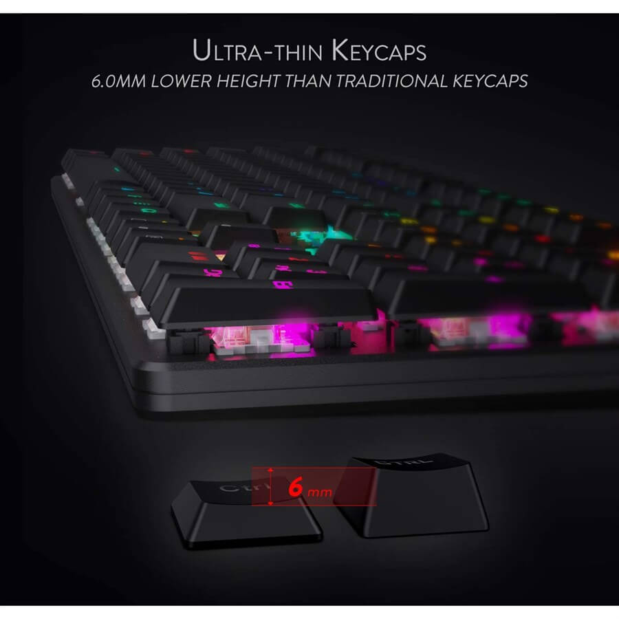 Redragon Shrapnel K589 RGB Low Profile Mechanical Gaming Keyboard - Red Switch