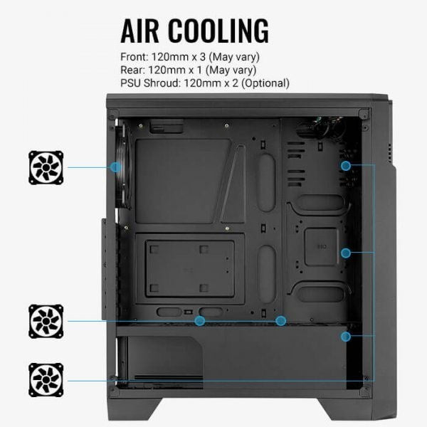 AeroCool Ore Saturn Tempered Glass Edition FRGB ATX Mid-Tower Computer Case