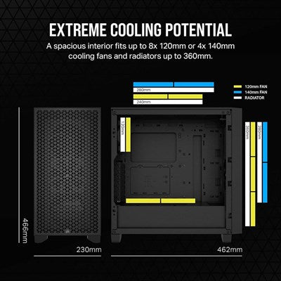 Corsair 3000D AIRFLOW ATX Mid-Tower Computer Case - Black