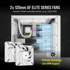 Corsair iCUE H100i RGB Elite AIO 240mm CPU Liquid Cooler - White