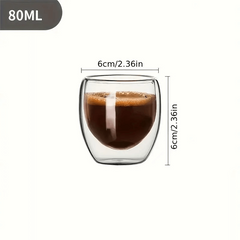 Prismora Borosilicate Glass Double-Wall Insulated Coffee Cup 80 ml