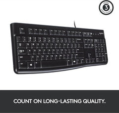 Logitech K120 Wired Standard USB Keyboard - Black