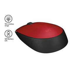 Logitech M171 2.4Ghz USB Wireless Mouse - Red