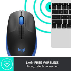 Logitech M190 Full-Size Wireless Mouse - Blue