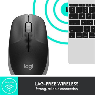 Logitech M191 Full Size Wireless Mouse - Gray