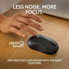 Logitech M240 Silent Reliable Bluetooth Mouse with Comfortable Shape and Silent Clicking - Black