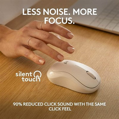 Logitech M240 Silent Reliable Bluetooth Mouse with Comfortable Shape and Silent Clicking - White