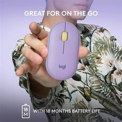 Logitech M350 Pebble Wireless Mouse - Lavender