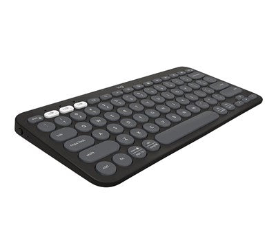 Logitech Pebble Keys 2 K380s Slim Minimalist Bluetooth Keyboard with Customizable Keys - Black